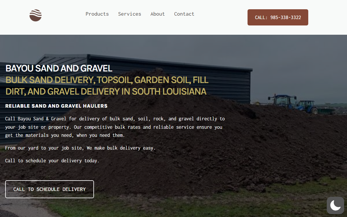 Bayou Sand & Gravel homepage