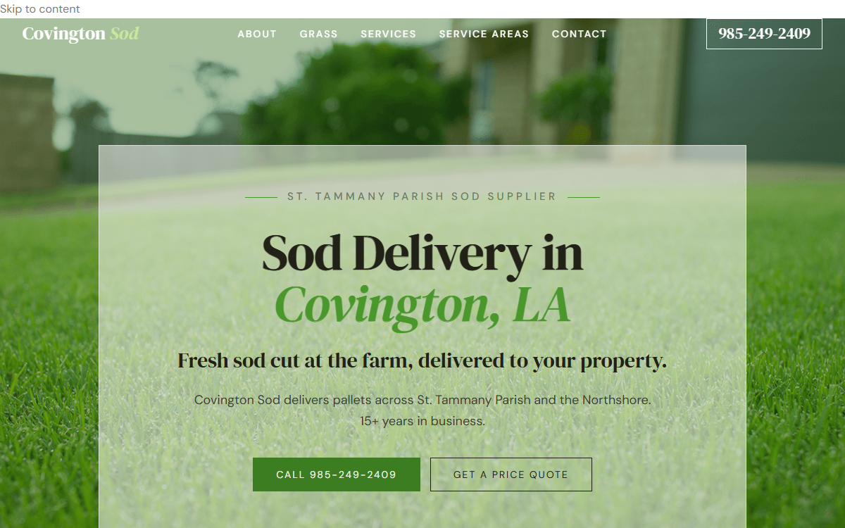 Covington Sod homepage