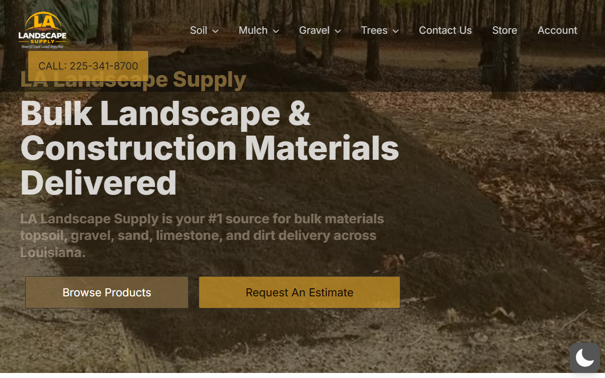 LA Landscape Supply homepage