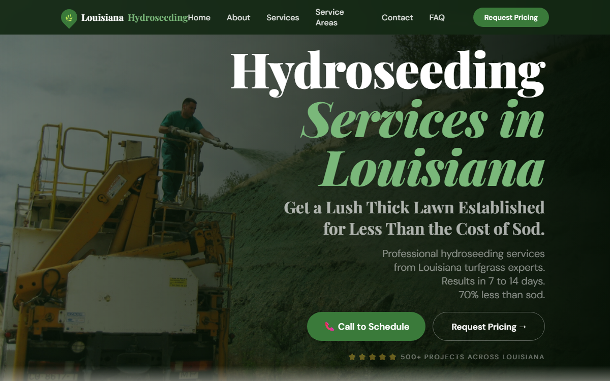 Louisiana Hydroseeding homepage